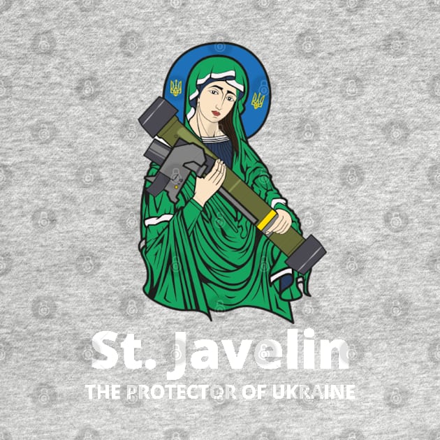 Saint Javelin The Protector of Ukraine Ukrainian Flag by BestCatty 